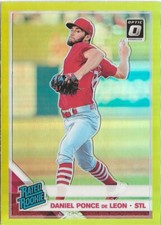 2019 Panini Donruss Optic Daniel Ponce de Leon #65 Lime Green Prizm SP RC