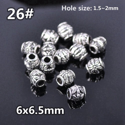 50pcs Tibetan Silver Color Metal Alloy Loose Spacer Beads Lot For Jewelry Making - Bild 36 von 59