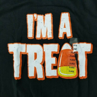 I'm A Treat Men's XL T-Shirt Halloween Costume T-Shirt Candy Corn