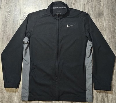 Nike Dri Fit Track Jacket Black Full Zip Mock Neck 404107-011 Men's Size Large