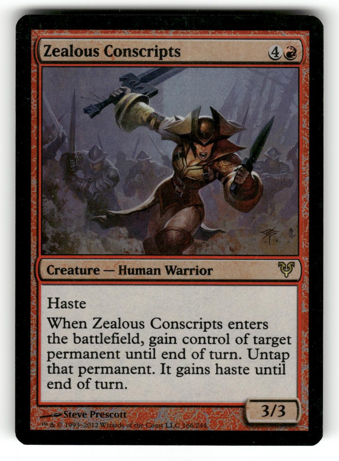 Zealous Conscripts LP Foil Avacyn Restored 166 MTG Rare