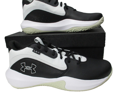 Under Armour Lockdown 7 Low Basketball Shoes Black White Gray Mens Sz 10.5