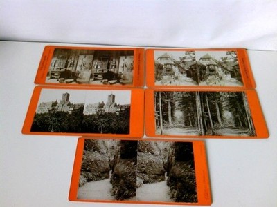 5 Fotos Stereoskopie/ Stereofotografie. Wartburg. Lutherstube, Der erste Hof.Bur