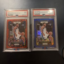 (2) TRAYCE JACKSON-DAVIS 2023-24 #148 PRIZM LOT PSA 9 Rookie RC  /199 /88