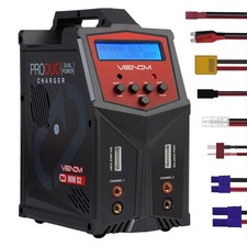 Venom Power Pro Duo LiPo Battery Charger - LCD Screen, Charging Leads - Bala...