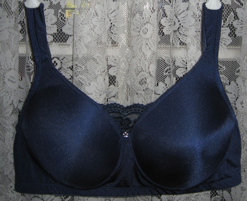 JODEE SOFT & SMOOTH MASTECTOMY BRA 816 W/F NAVY 40 C PRETTY ! SHIP FREE TO U.S.