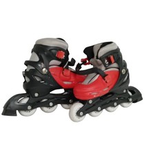 Debut Sports Monster Inline Skates UK Größe 34 schwarz rot sehr gebraucht Preloved