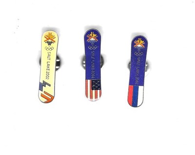 USA, Russia, And Logo Snowboards Salt Lake 2002 Olympic 3 Pin Set Milano 2026