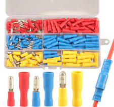 200pcs Bullet Connectors Male and Female, Bullet Wire Terminals Crimp Terminal A