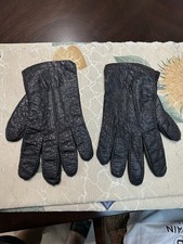 Authentic Prada Ostrich Gloves Winter Men  s Size 9 1/2 Black