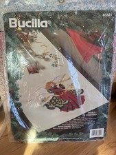 Bucilla Angels of Christmas Stamped Cross Stitch Table Runner Both 1995 NOS