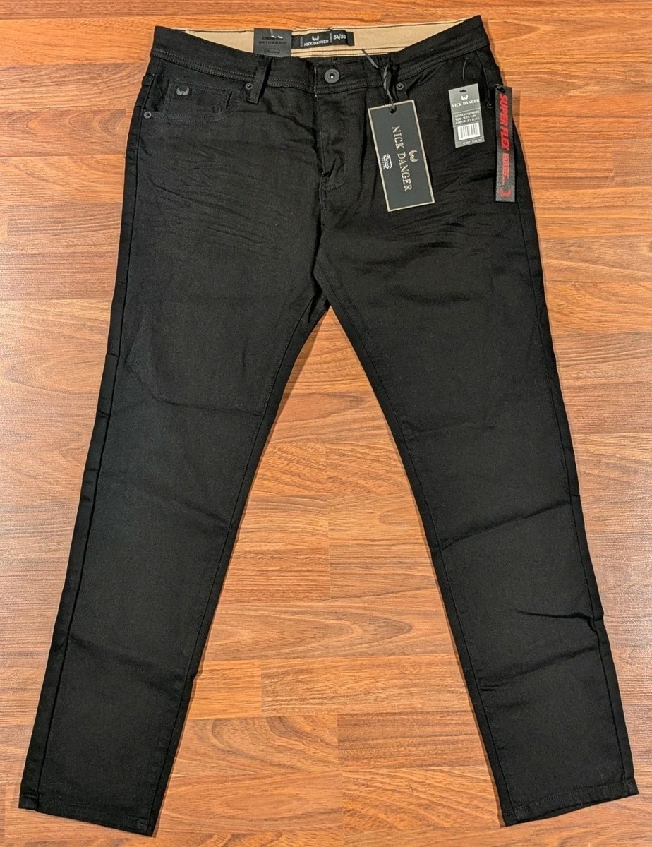 Nick Danger Slim Fit Black Jeans Men's 34x30 Supreme Flex Stretch