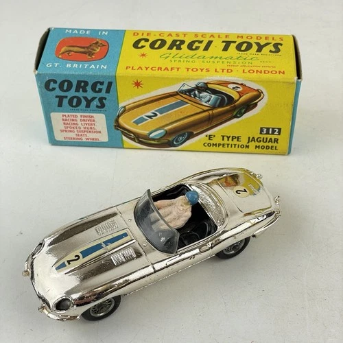 Vintage Boxed Corgi Toys 312 E Type Jaguar Competition Model