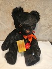 Vintage Hermann Teddy Original Black Mohair 14” fully jointed, Wind Up