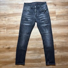 Dsquared2 Slim Jean Men 46 Black Distressed W...