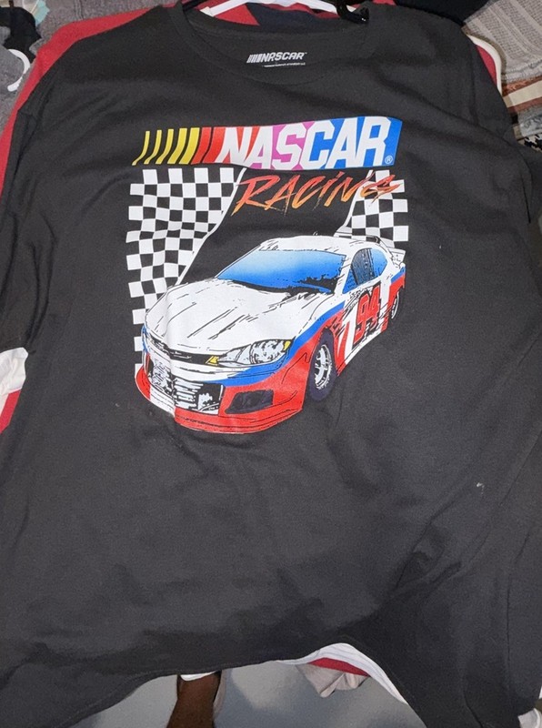NASCAR Men's Black Crew Neck Short Sleeve Graphic Print T-Shirt 2XL Logo