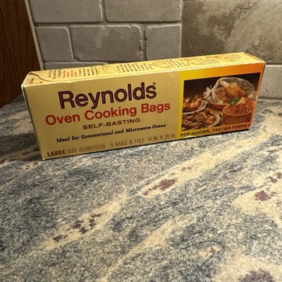 VTG Reynolds Oven Cooking Bags Self Basting Large Box of 5 14'' x 20'' NOS 1980