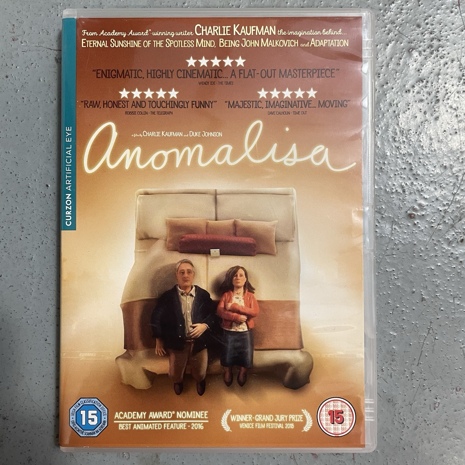 Anomalisa DVD 2016 Duke Johnson cert 15 VGC Free Shipping