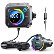 JOYROOM 96W FM Transmitter Bluetooth 5.4 Car Adapter 3-Port PD QC Charger