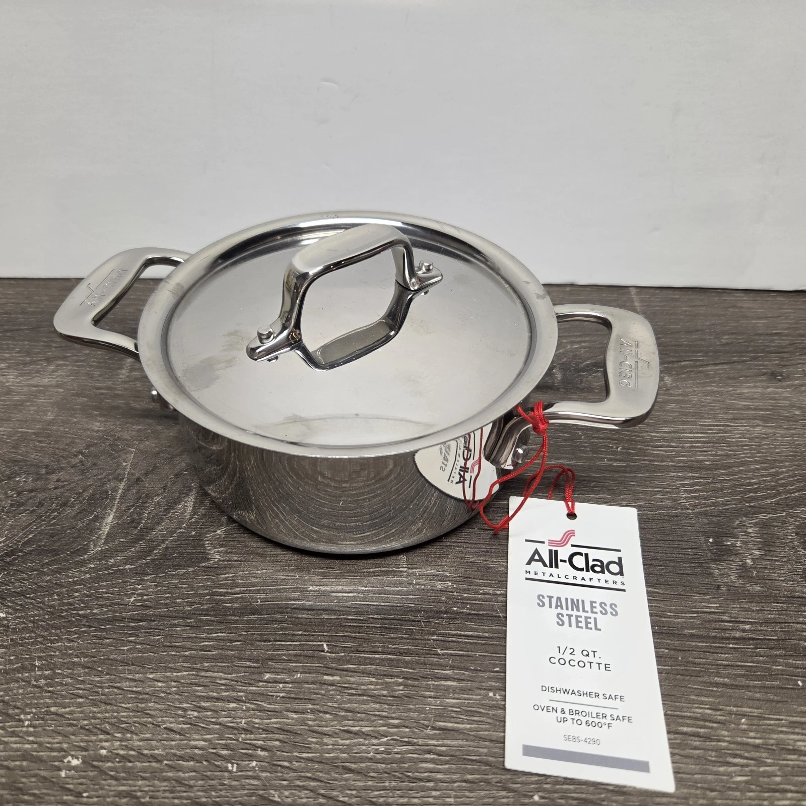 NWT All-Clad Stainless Steel Mini Dutch Oven Cocotte Pot .5 qt 1/2 Quart w/Lid
Opens in a new window