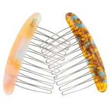 2Pcs Reusable Hair Side Combs for Women Decorative Plastic and Iron