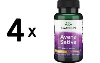 4 x Swanson Avena Sativa Extract, 575mg Max Strength - 60 caps (177,72 EUR/kg)
