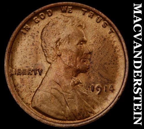 1914 Lincoln Wheat Cent- Choice Gem Brilliant Uncirculated+++ Luster #J2216