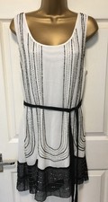 BNWT, LIPSY, Black & Cream, Beaded Party/Cocktail Dress. Sleeveless Size 12
