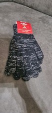 WRU welsh rugby union Black and silver glitter ladies gloves new #D