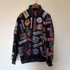 Vintage Jeff Hamilton Limited Edition Logo Patch Jacket 7XL W leather Accents
