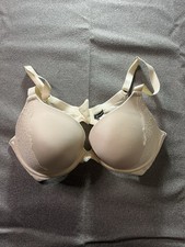 Ambrielle Women Bra 40D White Plunge Underwired Lace Adjustable Straps