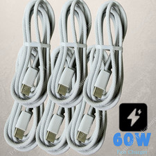 60W USB-C to USB-C Cable Fast Charger Lot PD Nylon Cord For iPhone 17 16 Samsung