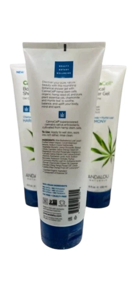 3 x Gel de Ducha Botánico Andalou Naturals Jabón Corporal Manzanilla y Hoja de Mirto 8oz Foto 2 de 2