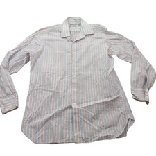 Turnbull Asser London Mens Striped Dress Shirt 16.5 42cm Made in England Cotton