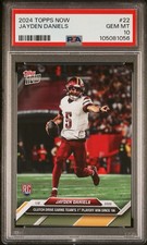 Jayden Daniels RC Rookie “1st Playoff Win Since 06” 2024 Topps NOW #22 PSA 10