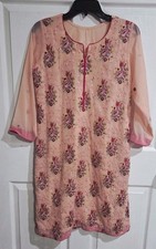 Pakistani Embroidered Floral Kurta Women's Size Medium 