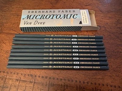 Vintage Eberhard Faber Microtomic Van Dyke 4H Pencils Lot Of 9