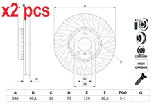 X2 PCS BRAKE DISC 0 986 479 E18