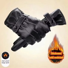 Women Ladies Leather Police Soft Genuine Real Leather Car Driving Gloves Black
