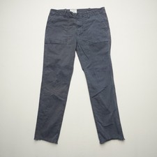Nili Lotan Jenna Pants Size 4 Blue Cotton Twill Crop Mid Rise Trousers