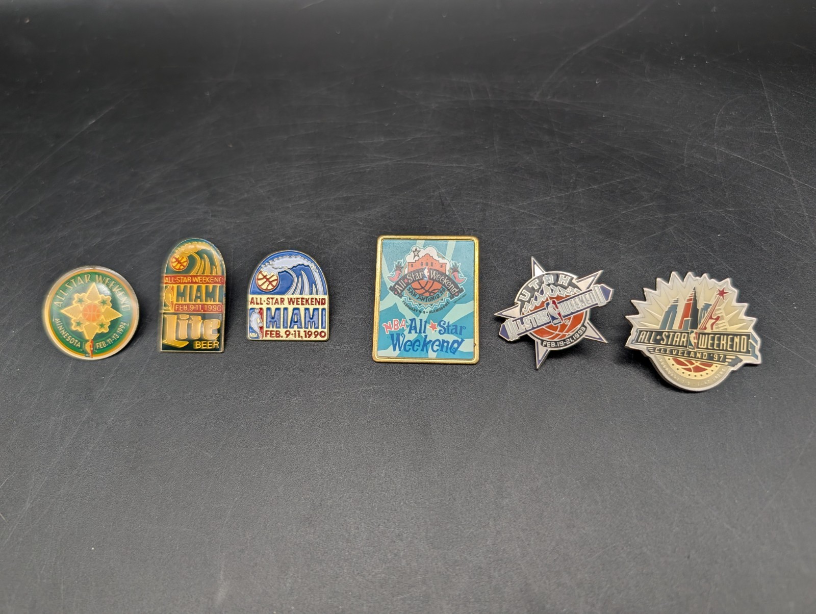 Lot Of 6 NBA All Star Game Pins Jordan Bryant 1990 1993 1994 1996 1997