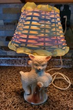 Vintage Baby Lamb Nursery Lamp 14" Tall. Very Good Condition