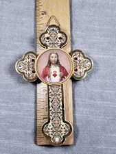 Vintage Wall Cross Sacred Heart Of Jesus Christian Religious A70