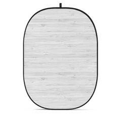 Glow CBA-WW0006 5x6.5' Fabric Collapsible Backdrop, Wooden Wall