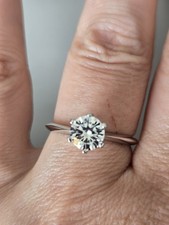 1CT Moissanite Solitaire Ring S925 Sterling Silver 18K Gold Plated GRA  Size P½