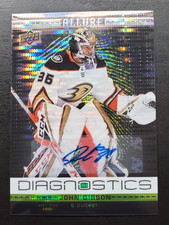 2020-21 Allure John Gibson Diagnostics Black & Green Auto #D-2 Anaheim Ducks