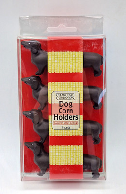 Dackel Hund 4er Set Hühneraugenhalter Edelstahl Zinken anthrazit Begleiter