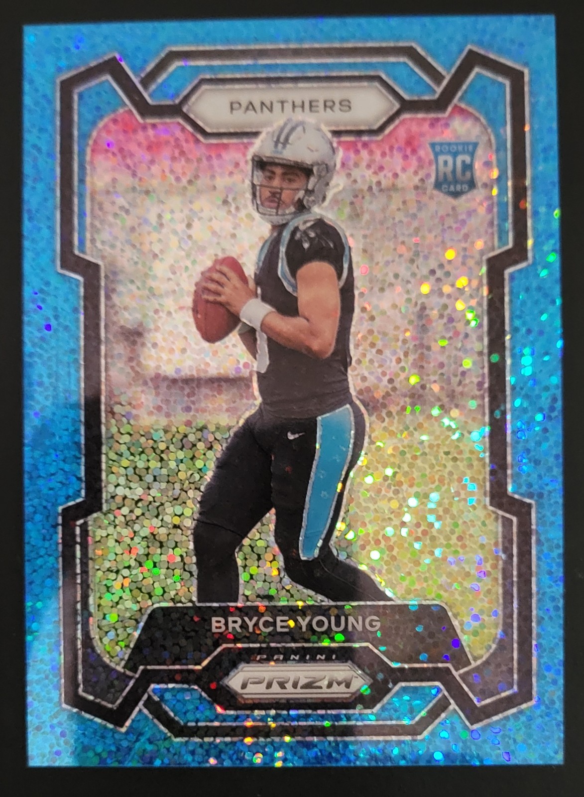 Bryce Young 2023 Panini Prizm Blue Sparkle /96 Rookie RC #311 Carolina Panthers
