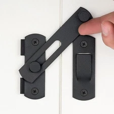 Iniret 6 Packs Barn Door Latches,3.93 X 2.75 Matte Black Stainless Steel Barn Ga