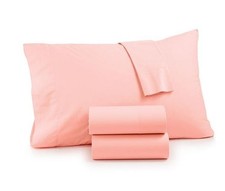 Whim by Martha Stewart Collection Vintage Washed 4-Piece King Sheet Set Blush